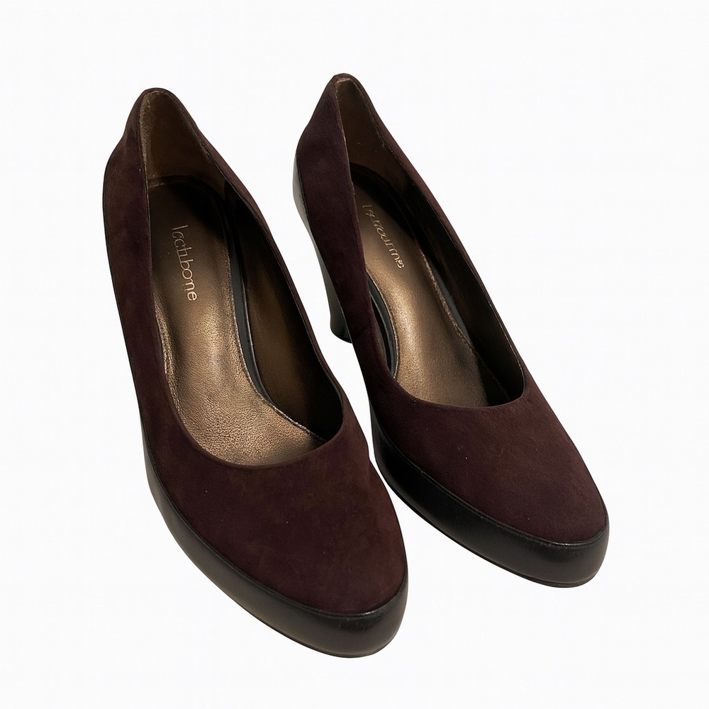 Liz Claiborne Platform Brown Suede Heels, Size 7.5